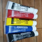 Pack of 5 Primary Color - Red, Blue, Yellow, White & Black Acrylic Paint Tubes 75ml - Big Size Tube Best for Artist, Student & Painter Art# M247-Acry-Pkt of 5 R,BY,W&B-0005