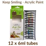 Keep Smiling 6ml Acrylic Paint, Pack of 12 tubes Art# M247 - KS-6ml x12 Acry- 0007