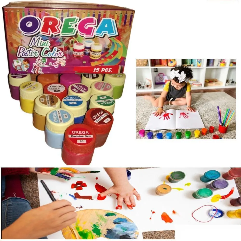 Pack of 3 Poster Color Box - 3 Packet of 15 Mini Poster Color Bottles Multicolor - Art# M247-OrePC15-3 Box-0003 - Image 5