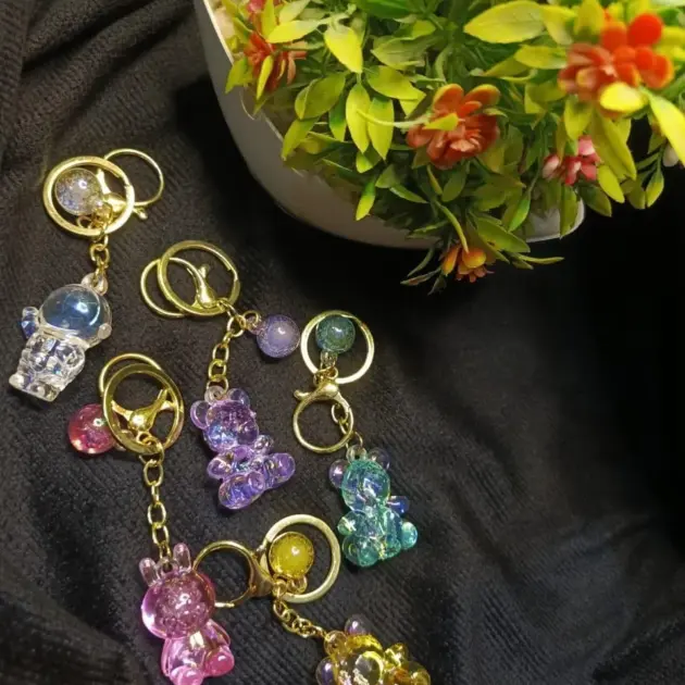 Crystal Glitter Bear Keychain for Bags & Keys
