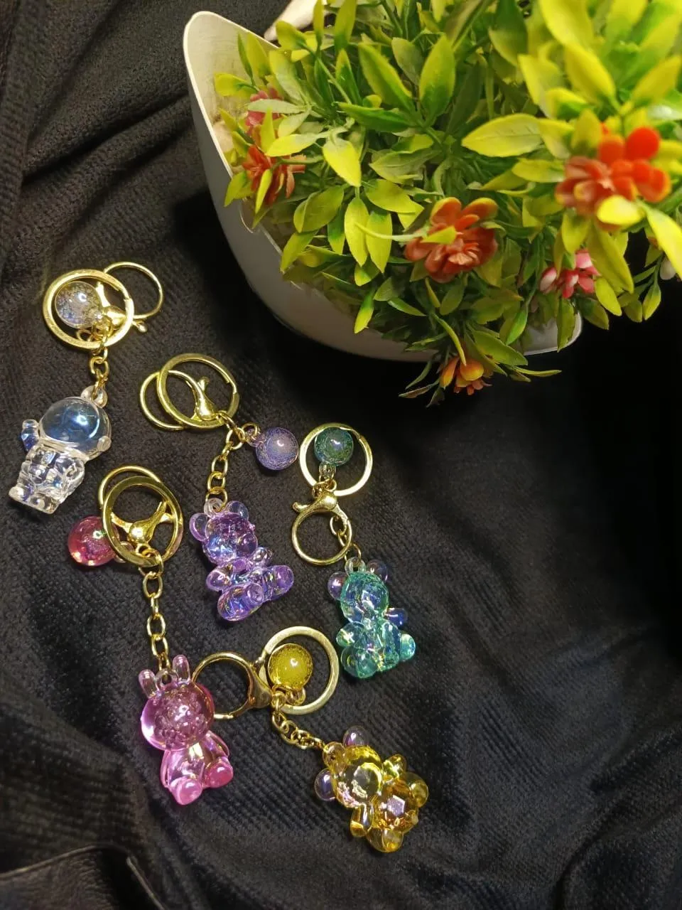 Crystal Glitter Bear Keychain for Bags & Keys