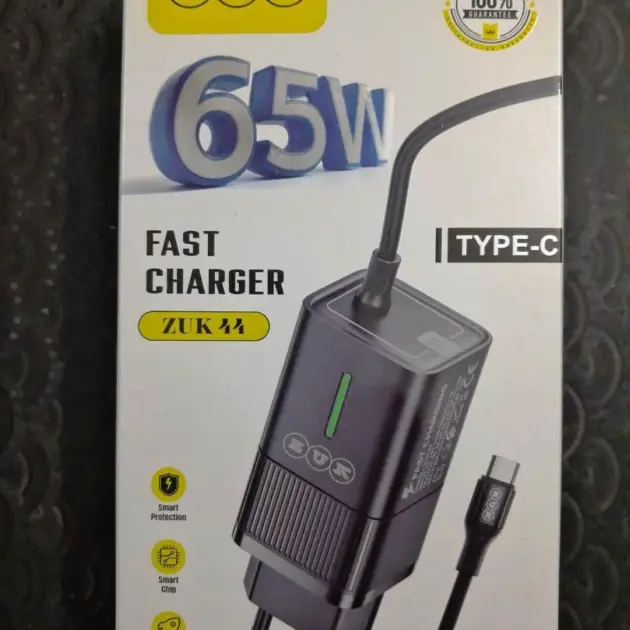 65W Fast Charger with Type-C Cable - High-speed charging for all your Type-C devices