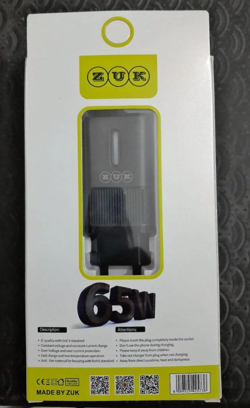 65W Fast Charger with Type-C Cable - High-speed charging for all your Type-C devices - Image 2