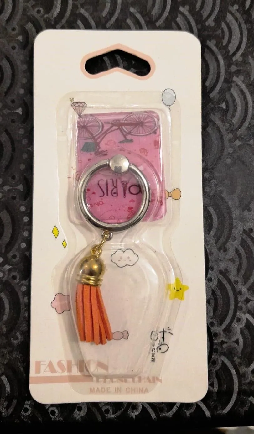 360° Rotating Round Phone Ring Holder with Stylish Tassel Stylish accessory for your Mobile Phone - Image 3