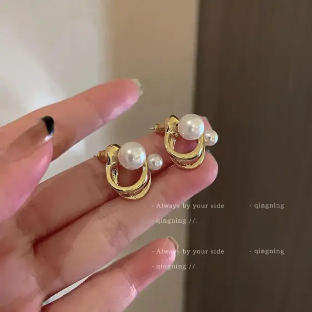 2 in 1 Pearl Korean Earings