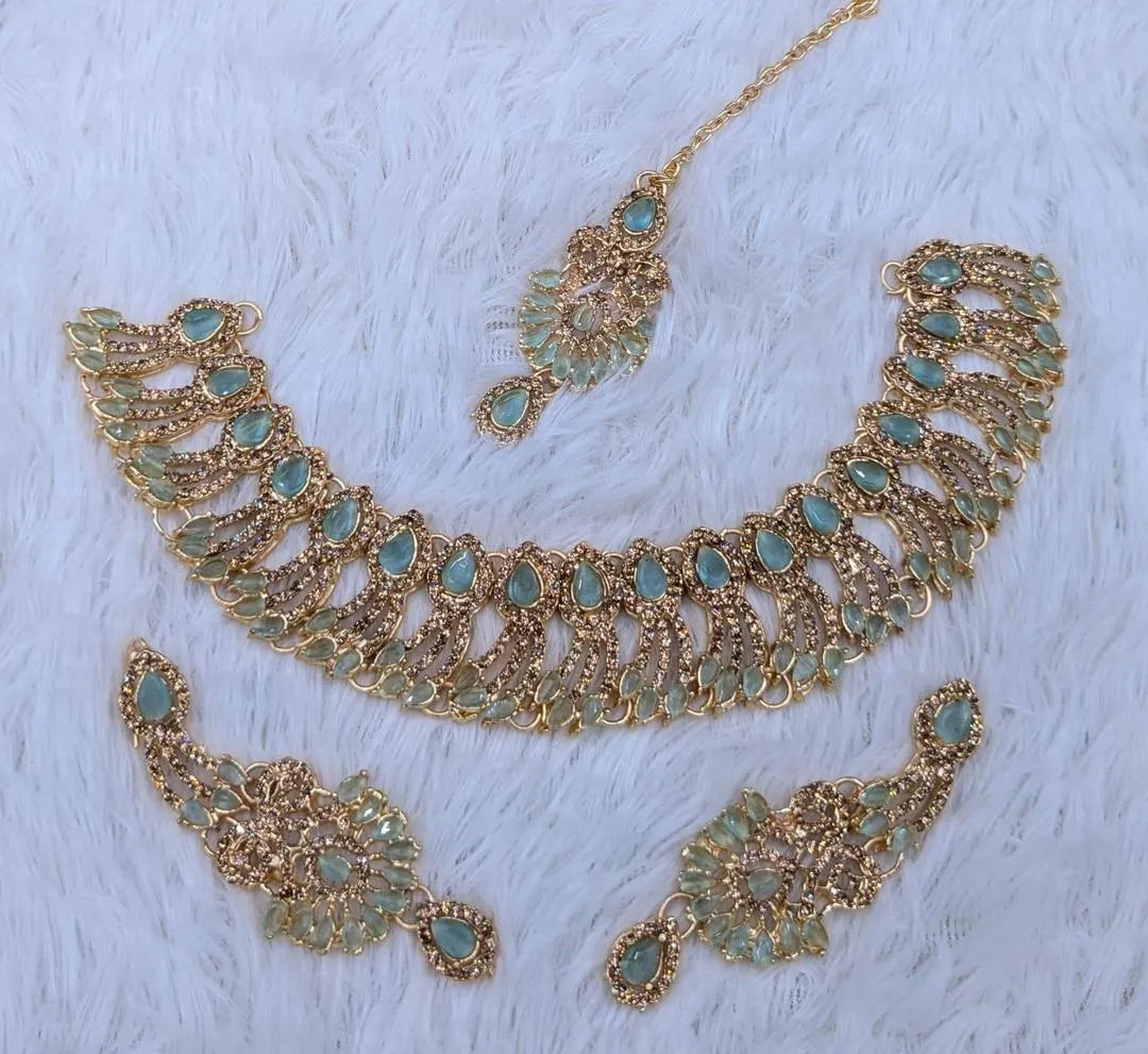 Leaf Design Zircon Artificial Set - Image 2