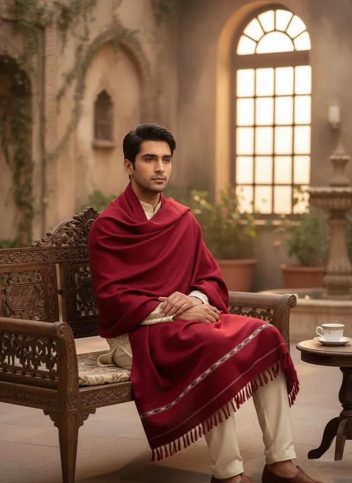 Gents Shawl | Same Border Pure, Fine and Soft Wool Islampur Swat Khaddi Made Shawl