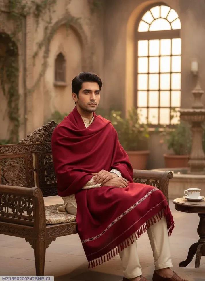 Gents Shawl | Same Border Pure, Fine and Soft Wool Islampur Swat Khaddi Made Shawl - Image 10