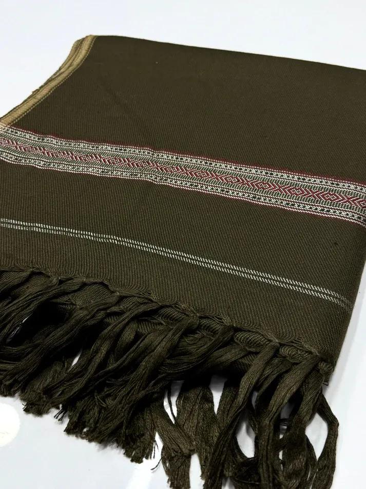 Gents Shawl | Same Border Pure, Fine and Soft Wool Islampur Swat Khaddi Made Shawl - Image 4