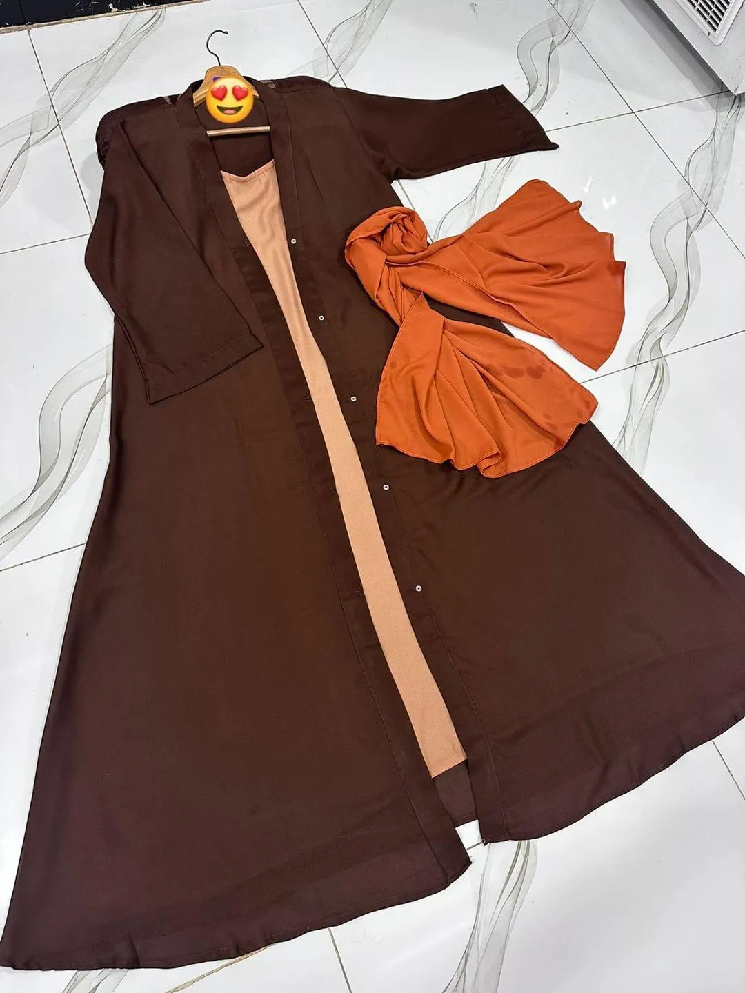 Georgette Plain Maxi Abaya - Image 2