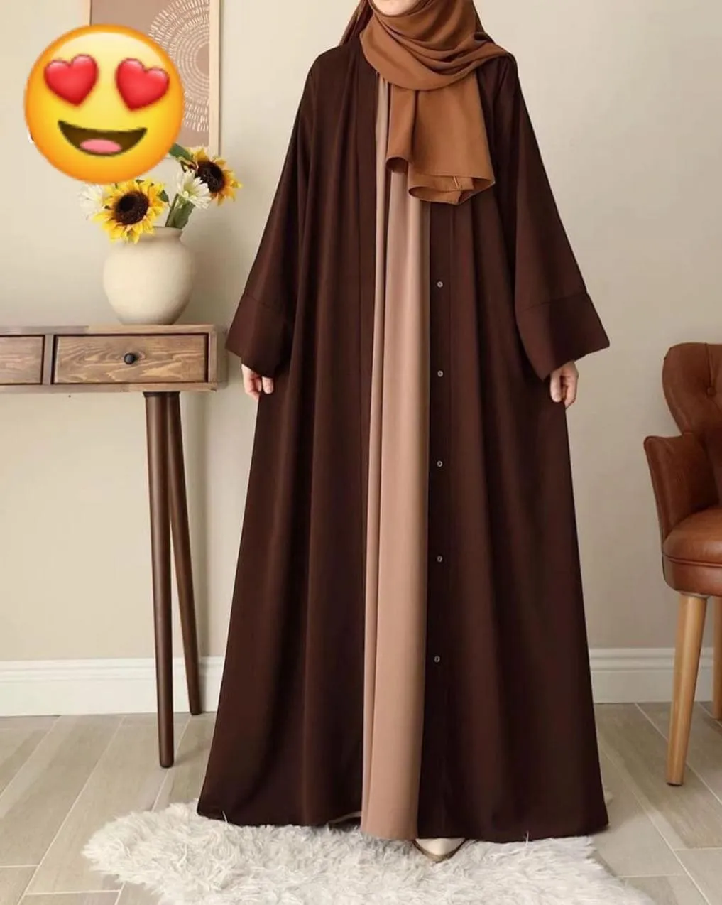 Georgette Plain Maxi Abaya - Image 5