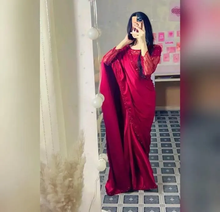 2 Pcs Women’s Shamoz Silk Sequins Embroidered Stitched Saree - Image 2