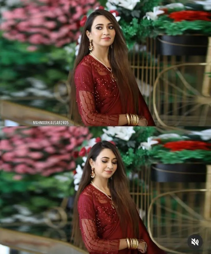 2 Pcs Women’s Shamoz Silk Sequins Embroidered Stitched Saree - Image 3