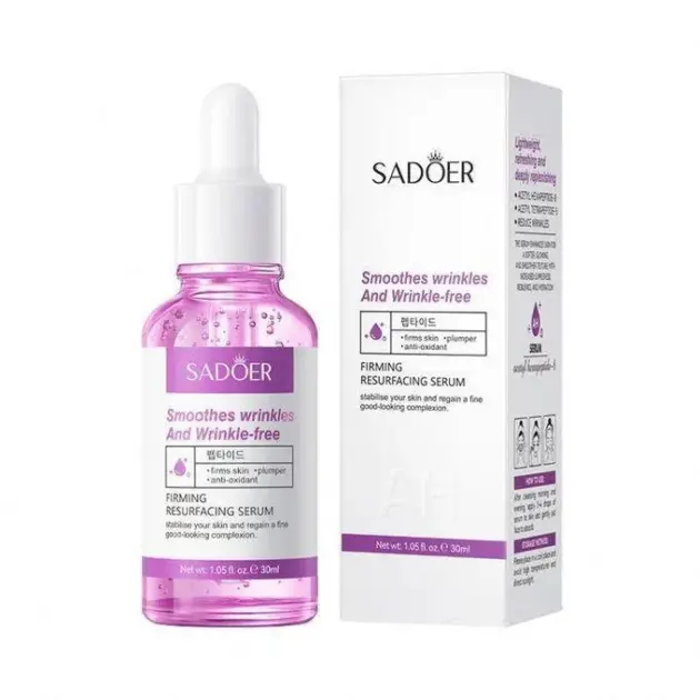 SADOER Firming Resurfacing Serum 30ml – Acetyl Hexapeptide-8 Anti-Aging & Anti-Wrinkle Peptide Facial Serum with Hyaluronic Acid for Hydrated, Smooth & Youthful-Looking Skin