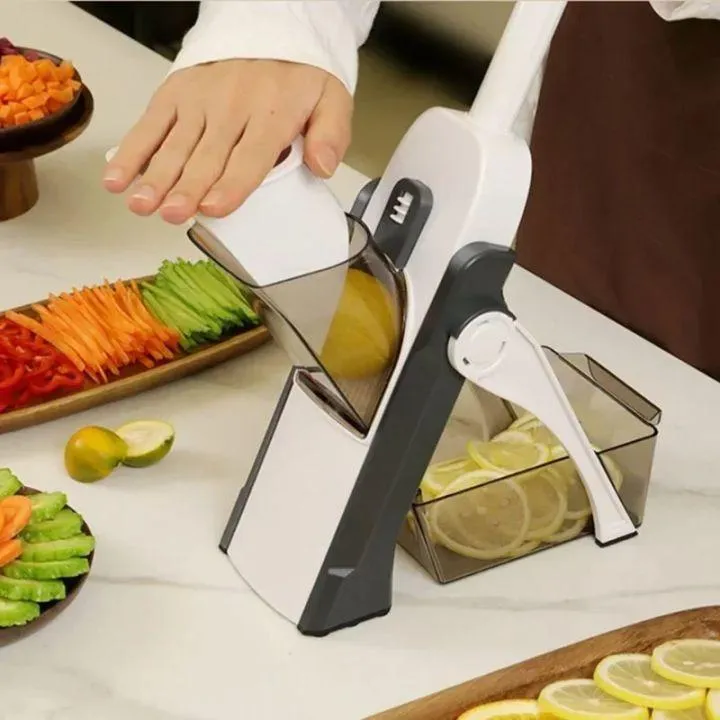 Mandoline Spring Slicer Vegetable and Fruits Cutter Meal Prep & More then 40 Thickness Adjuster 5 in 1 - Pump Brava Slicer and Dicer - Multifunctional High Quality ABS Vegetable & Fruit Slicer - Precision Slicing Made Effortless - Image 2