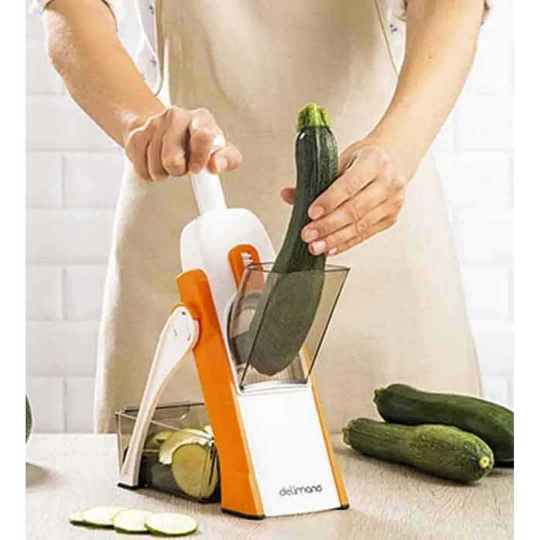 Mandoline Spring Slicer Vegetable and Fruits Cutter Meal Prep & More then 40 Thickness Adjuster 5 in 1 - Pump Brava Slicer and Dicer - Multifunctional High Quality ABS Vegetable & Fruit Slicer - Precision Slicing Made Effortless - Image 3