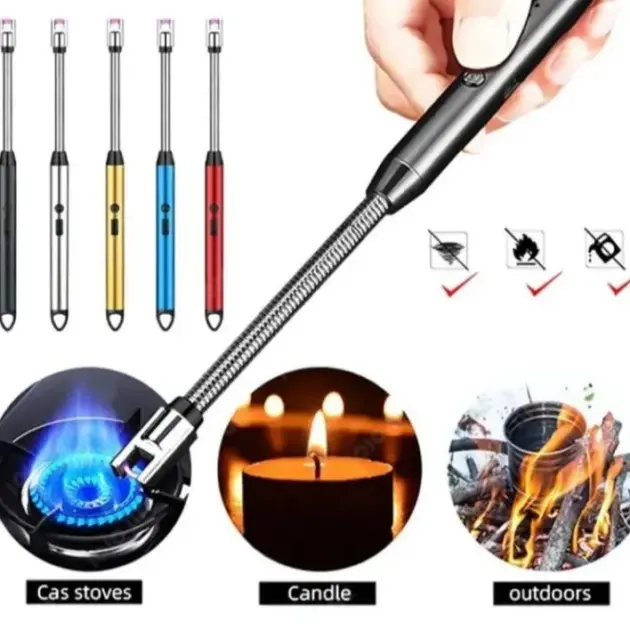 Electric Arc Lighter, Useful BBQ Flameless Plasma ignitor, Outdoor Kitchen Lighter, Portable Electronic Lighter, 360 Degree Rotation Lighter, Extended Stove Lighter, Electric Long Lighter, Plasma Grill Lighter, Long USB Rechargeable Arc Lighter