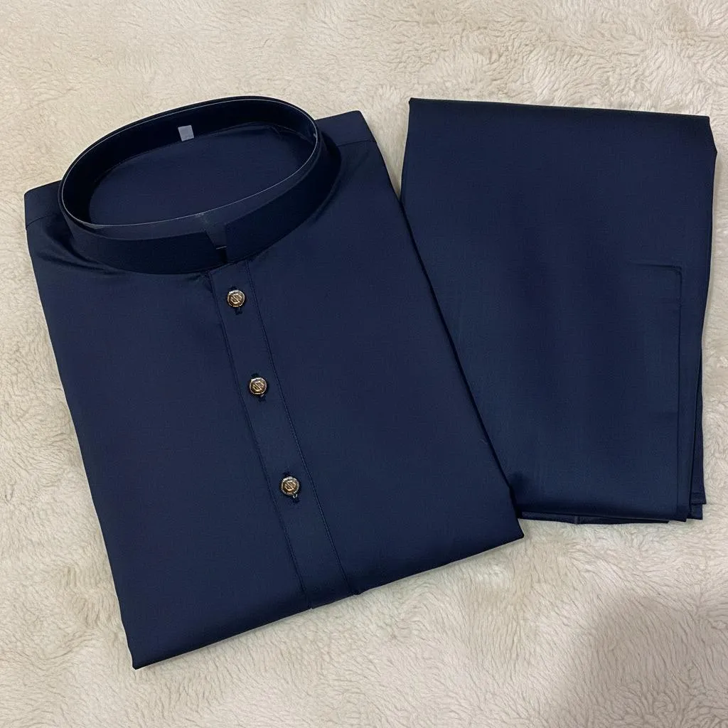 2 Pcs Men’s Stitched Wash And Wear Plain Kurta Pajama - Image 3