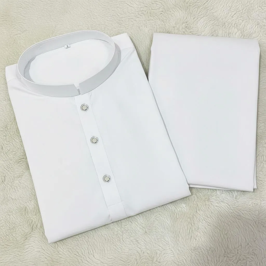 2 Pcs Men’s Stitched Wash And Wear Plain Kurta Pajama