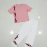 2 Pcs Women's Stitched Jersey Printed Night Suit