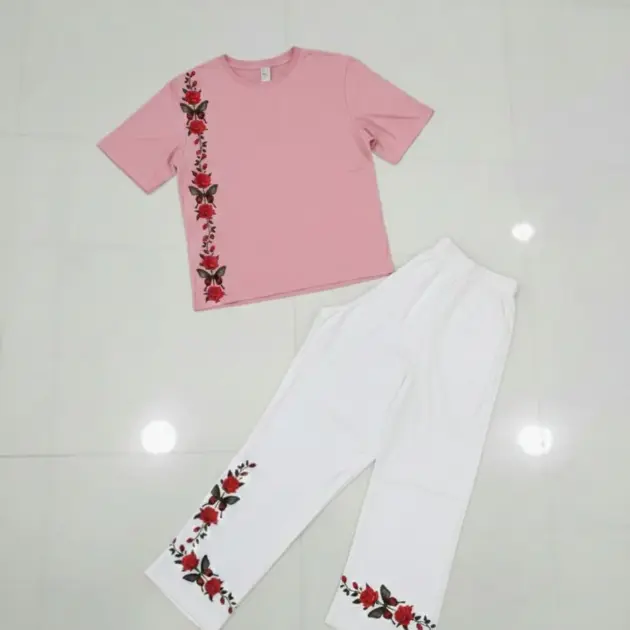 2 Pcs Women's Stitched Jersey Printed Night Suit