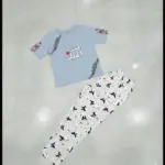 2 Pcs Women's Stitched Jersey Printed Night Suit