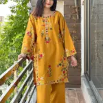 2 Pcs Women’s Stitched Linen Embroidered Suit