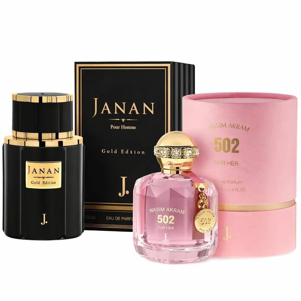 2 PC Perfume 502 Wasim Akram + Janan Gold - Image 3