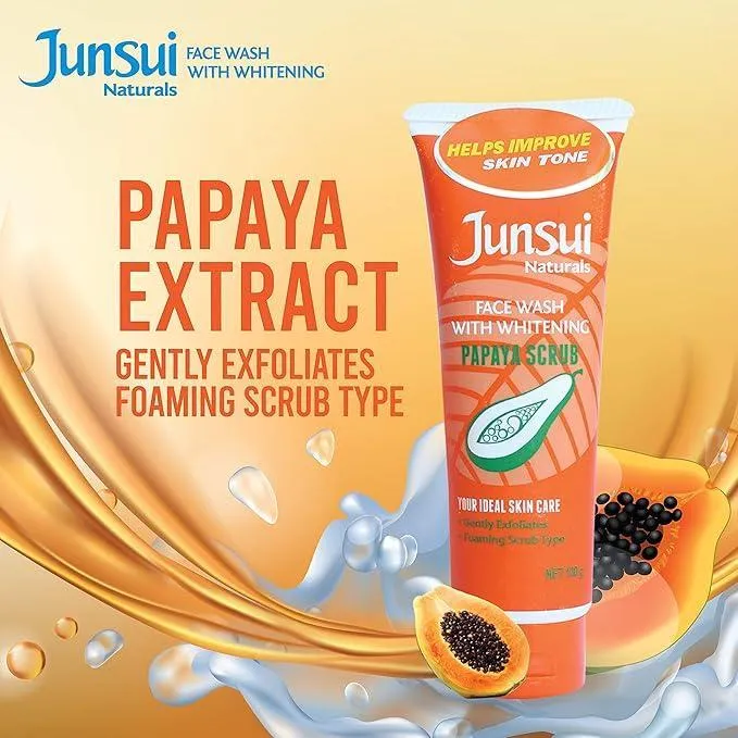 Junsui Papaya Scrub Face Wash - 100g - Image 2