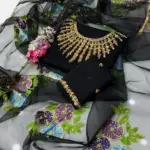 3 Pcs Women’s Unstitched Organza Hand Work Suit