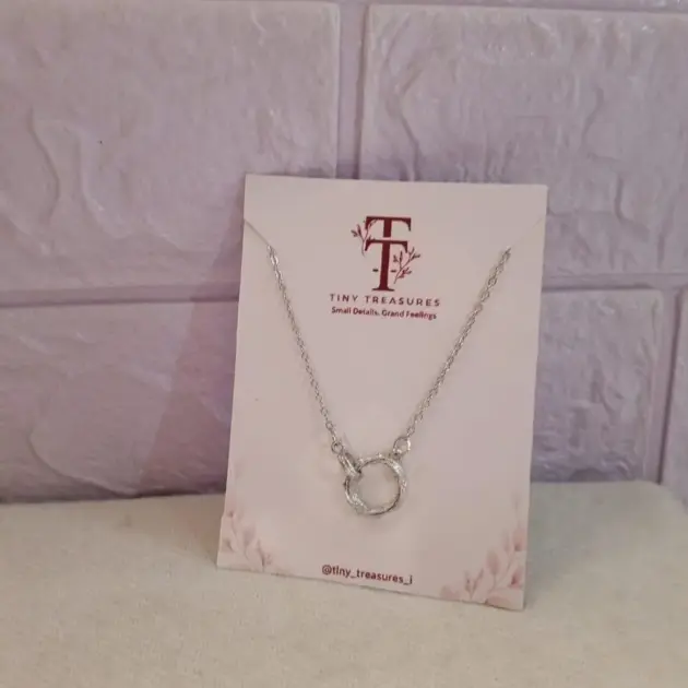 Ring Shaped Silver Plated Artificial Stones Pendant