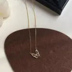 Butterfly Design Gold Plated Artificial Stones Pendant