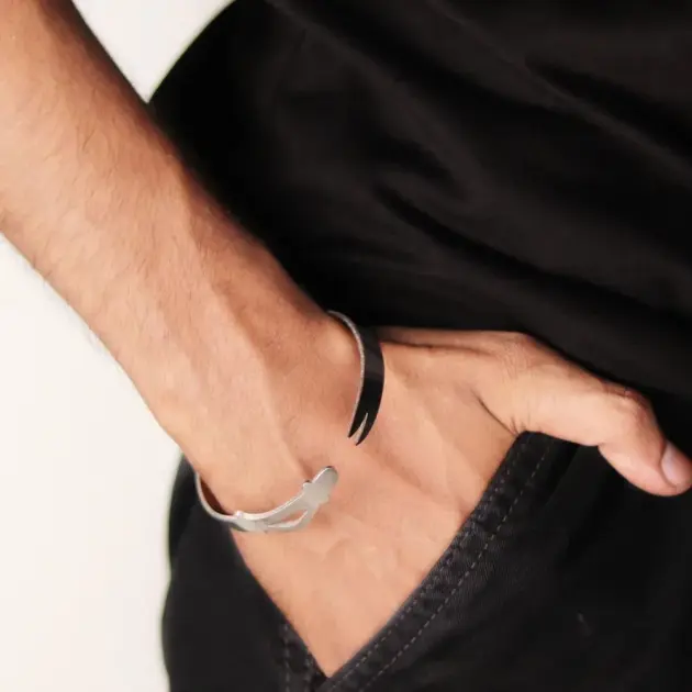 1 Pc Silver Plated Kara Bangle