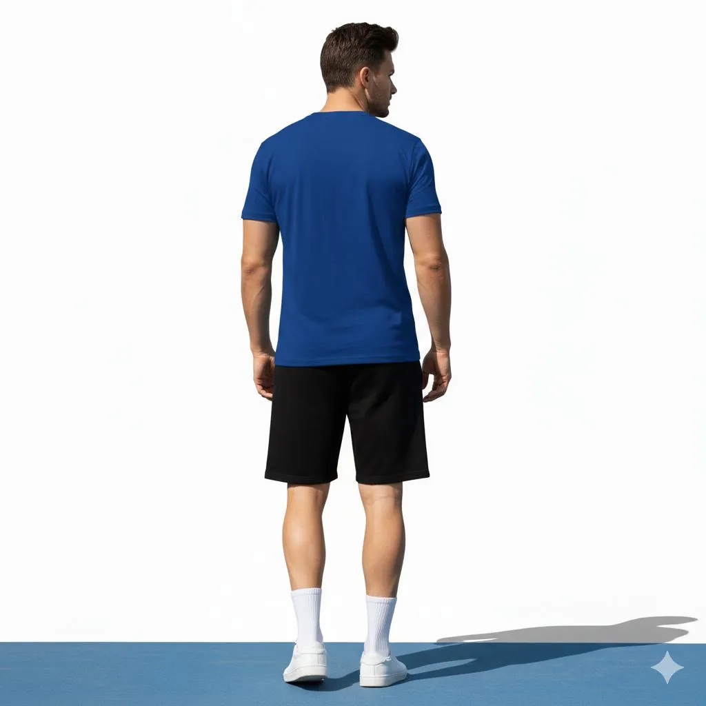 2 Pcs Men's Polyester Printed T-Shirt & Shorts Tracksuit - Image 3