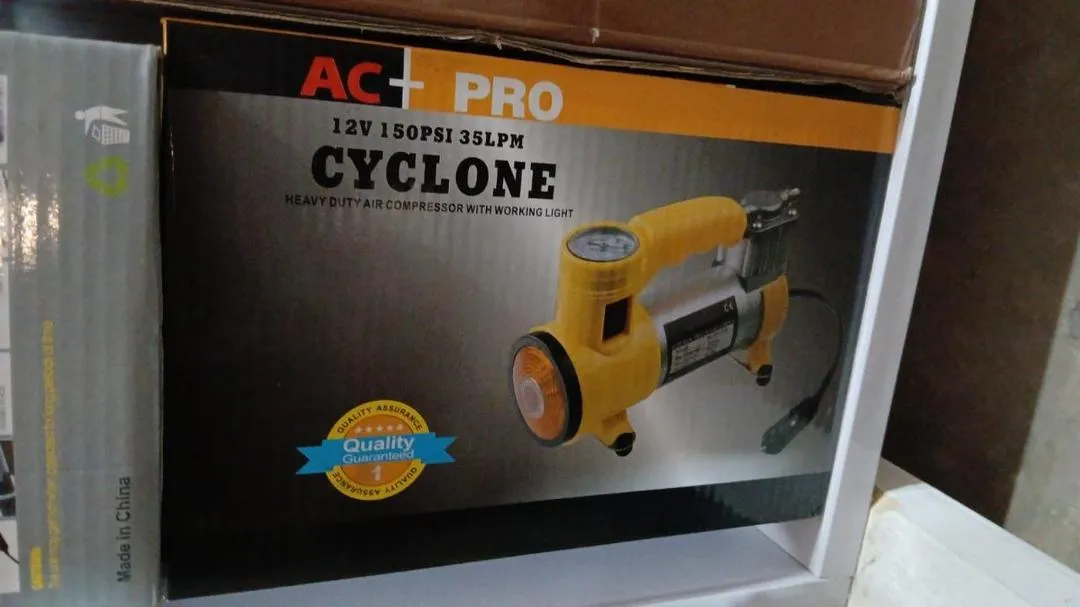 12V 150PSI 35LPM Cyclone Heavy Duty Air Compressor with Working Light Inflatables Portable Pump Motorbike, Cars, Bicycle, Football, Truck, Motorcycle, Inflatable Boat - Image 5