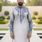 Men’s Unstitched Cotton Self Print Suit