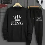 2 Pcs Men's Fleece Printed Sweatshirt Track Suit