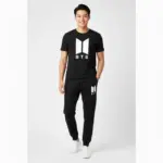 2 Pcs Men's Micro Interlock Printed T-Shirt & Shorts Tracksuit
