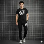 2 Pcs Men's Polyester Printed Track Suit