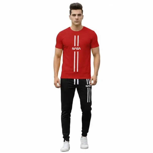2 Pcs Men's Polyester Printed Track Suit
