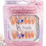 Peach Fake Nails - 1 Pcs with Smooth and Even Coverage for Flawless Manicures