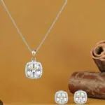 Cuban Silver Plated Zircon Artificial Set