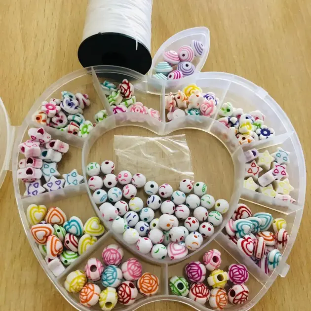 DIY Jewellery Beads / Apple Beads Design with Elastic Thread Roll