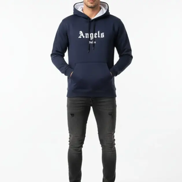 1 Pc Men's Polyester Fleece Embroidered Hoodie