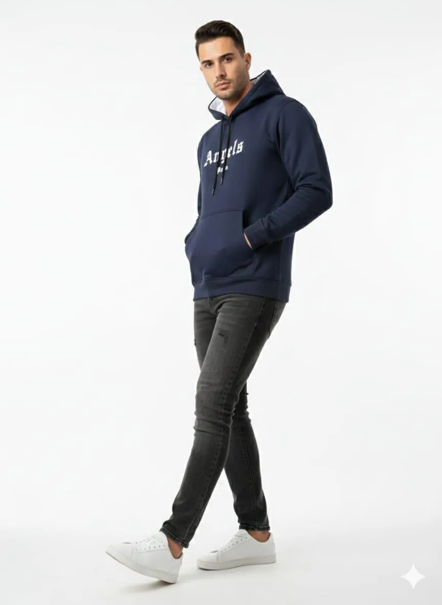 1 Pc Men's Polyester Fleece Embroidered Hoodie - Image 3