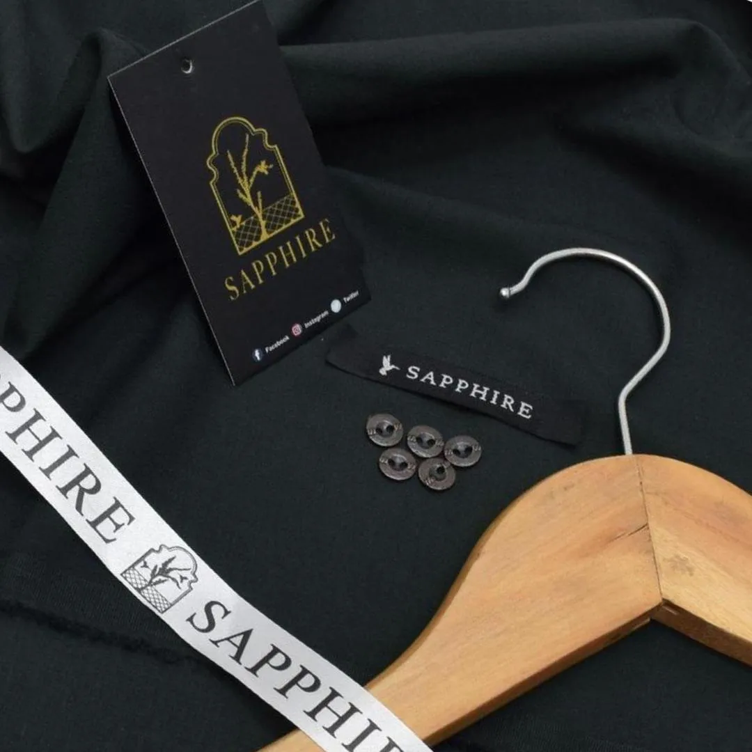 Sapphire Men’s Unstitched Wash & Wear Plain Shalwar Kameez Suit – Premium Forest Green Fabric