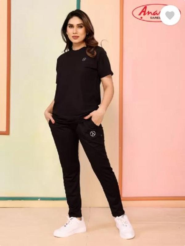 Trendy Printed Tracksuit - 2 Pcs Set in Black