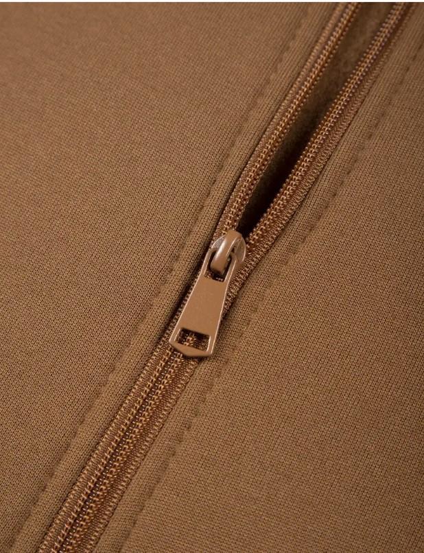 2 Pcs Men's Fleece Plain Zipper Track Suit - Image 5