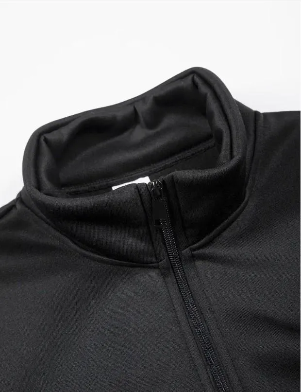 2 Pcs Men's Fleece Plain Zipper Track Suit - Image 4