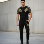 Lion Printed 2 Pcs Men's Micro Interlock Printed Track Suit